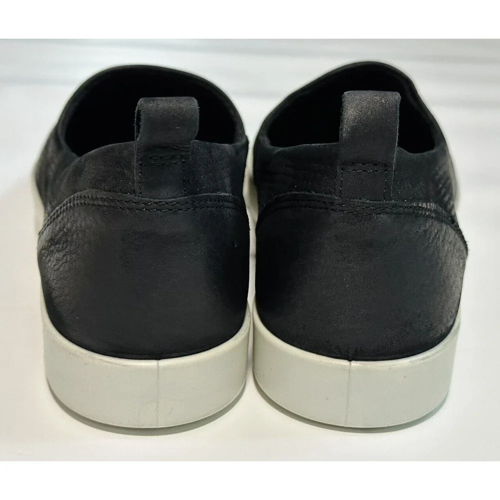 Women's ECCO Gillian Slip On Black Leather Comfort Shoes Sz 10/41 Flat Loafers - Picture 4 of 10